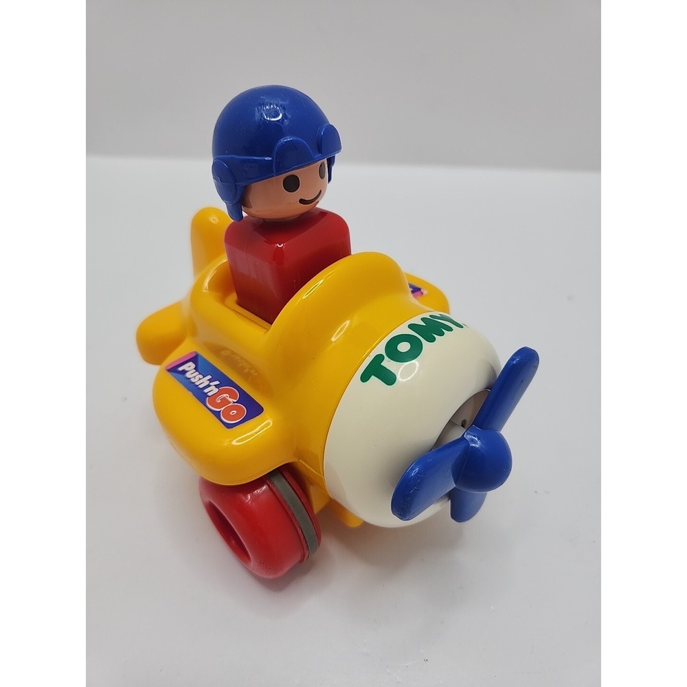 Tomy‎ Push N Go Plane Toy Pilot Vintage 1991 Good Condition Full Working Order